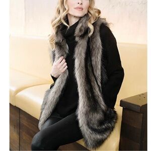 Fabulous Furs Donna Salyers Gray Wolf Fur Vest Jacket Women’s Small